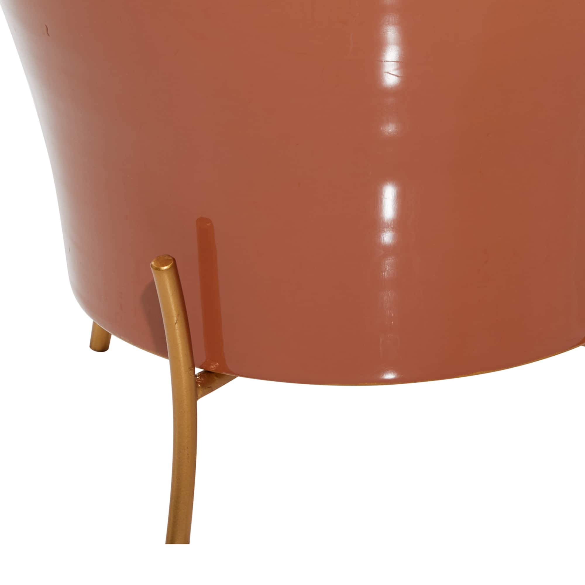 Orange Metal Farmhouse Planter Set, 9" & 12"